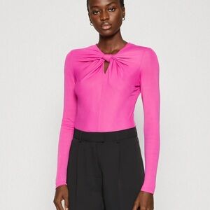 FARM Rio Pink Tie Front Bodysuit